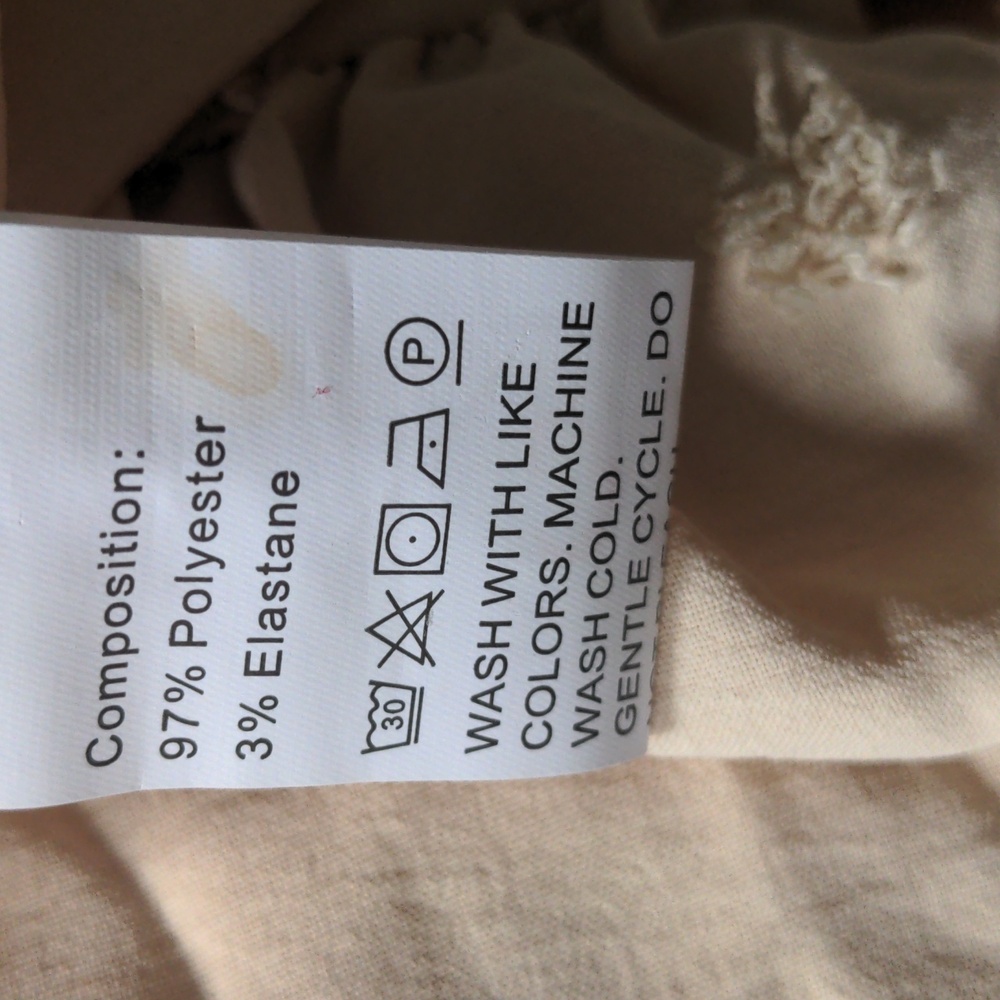 Pioneer Woman Maxi Cream Dress, Size XL, NWT, Elastic Waist & Sleeves, Flowy, - Picture 8 of 10